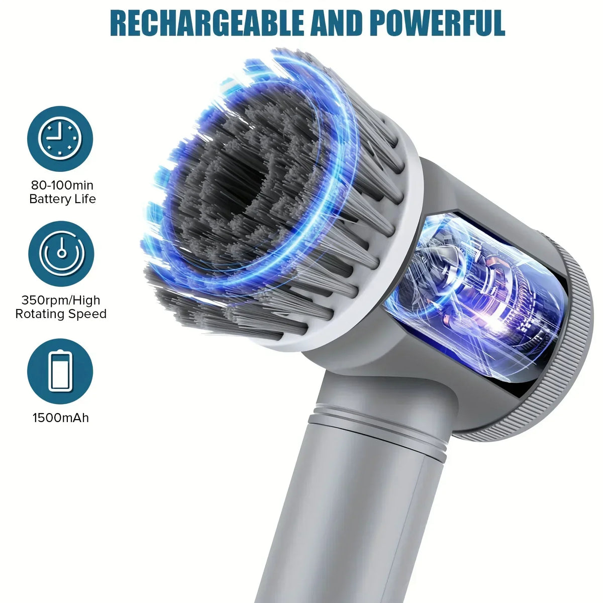 Cepillo eléctrico inalámbrico – Limpieza potente sin cables